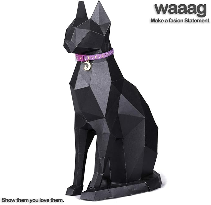 WAAAG Cat Collars, Gold Moons and Stars Cat Collar, Safety Breakaway Cat Collar, Glow in The Dark (Kitten 6.5"-10" Neck, Lavender)
