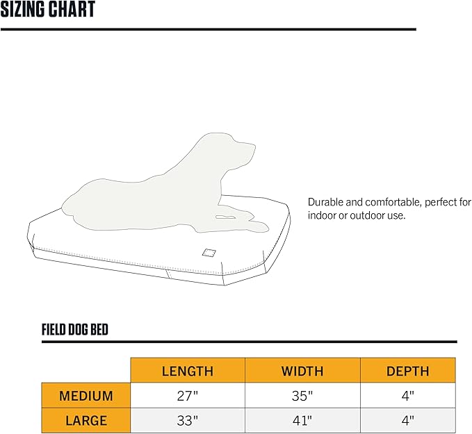 Carhartt Field Dog Bed, Durable Water Repellent Material W/Triple-Stitched Main Seams, Carhartt Brown, Medium