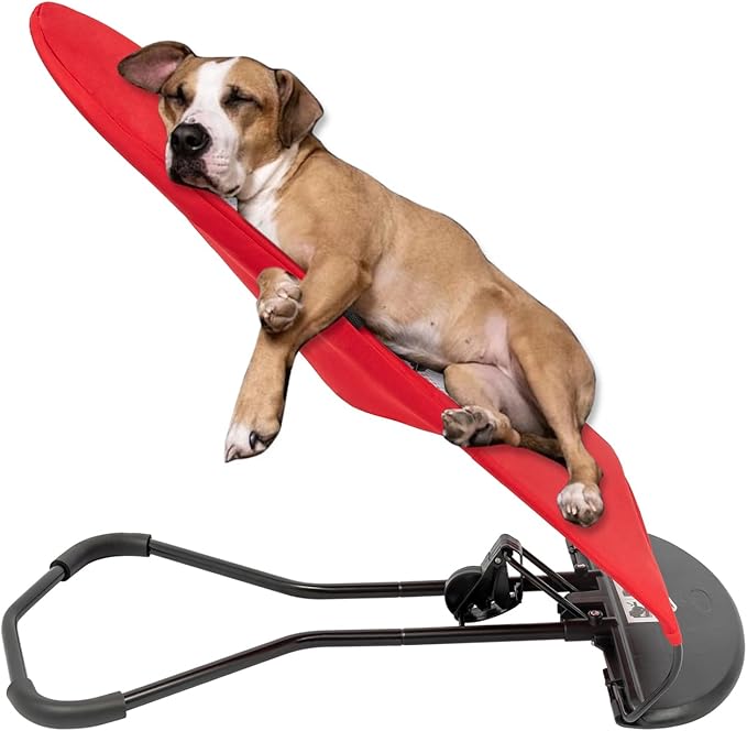 Pet Rocking Chair, 3-Level Height Adjustable Small Pet Rocker,Portable Foldable Rocker Bed for Small Dogs and Cats with Washable Cover, 33Lbs Weight Capacity, No Assembly Required (red)