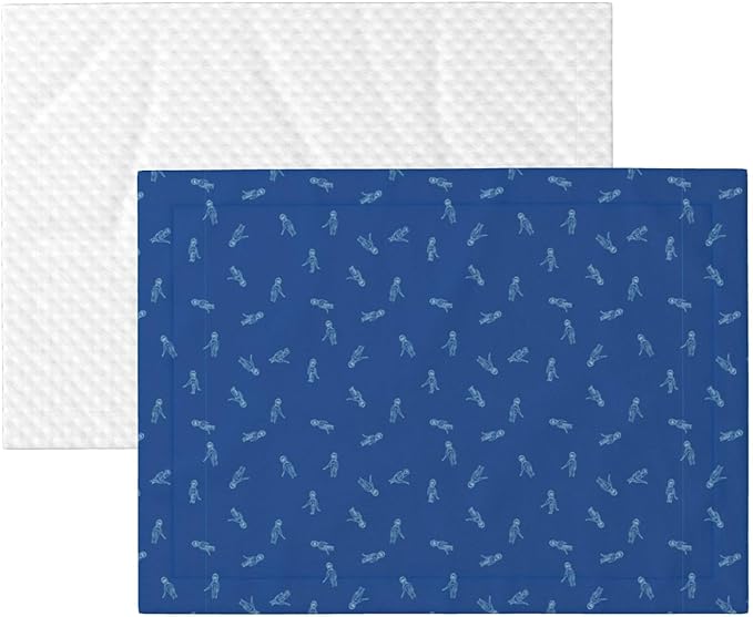 Two Sided Plush Pet Blanket for Warmth Comfort, Blue Background, Reversible Throw with Cozy Nubby Side for Chilly Nights Napping Spots Around House