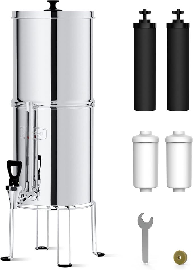 Waterdrop Gravity-fed Water Filter System, 2.25G Stainless-Steel System