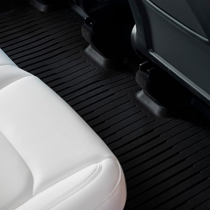 6Pcs Floor Mats for Tesla Model Y 2021/2022/2023/2024 Accessories, TPE All Weather Anti-Slip Waterproof 3D Front Frunk Rear Trunk Cargo Liner Tray Mats