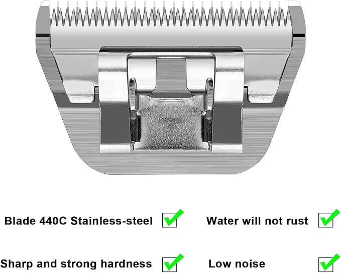 Detachable Pet Dog Grooming Blades-Size 10W Dog Grooming Wide Blade,Cutting Length 1/16" 1.5mm,Compatible with Andi-s,Oster A5,Wahl km10 Clippers