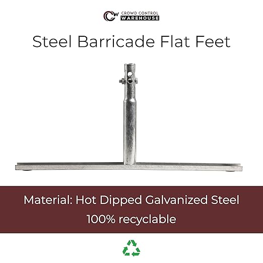 Trafford Industrial Angry Bull Barricades Metal Interlocking Steel Barricade (6.5 Ft. Economy, Light Weight & Pre-Galvanized, Flat Feet, Zinc Coated Steel, Set of 10)