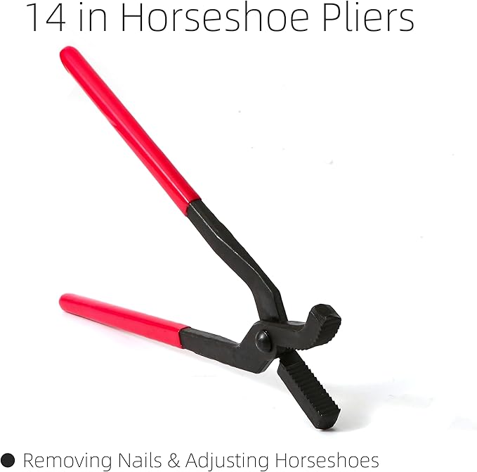 9PCS Farrier Tools Kit for Horses – Hoof Trimming Set with Hoof Stand, Hoof Nipper, Hoof Pick, Hoof Knife, Rasp File, Clinch Cutter, Horseshoe Pliers & Sharpener for Farriers Horse Owners