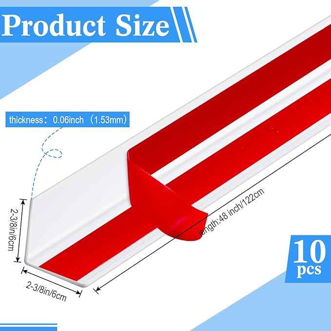 Sasylvia 10 Pcs 2-3/8 x 48 Inches Wall Corner Protector Guards