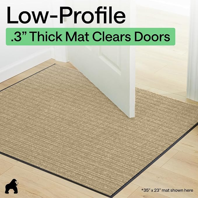 GORILLA GRIP Waterproof Traffic Guard Door Mat, Heavy Duty Entryway Mats