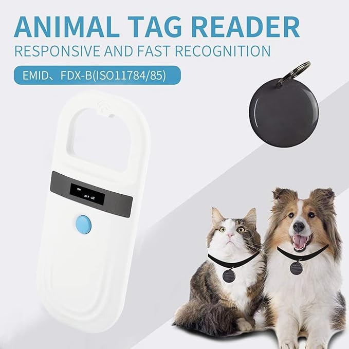 Pet Tag Scanner,Pet Scanner,Microchip Scanner, Rechargeable Animal Chip ID Scanner Microchip Scanner Pet Tag Scanner