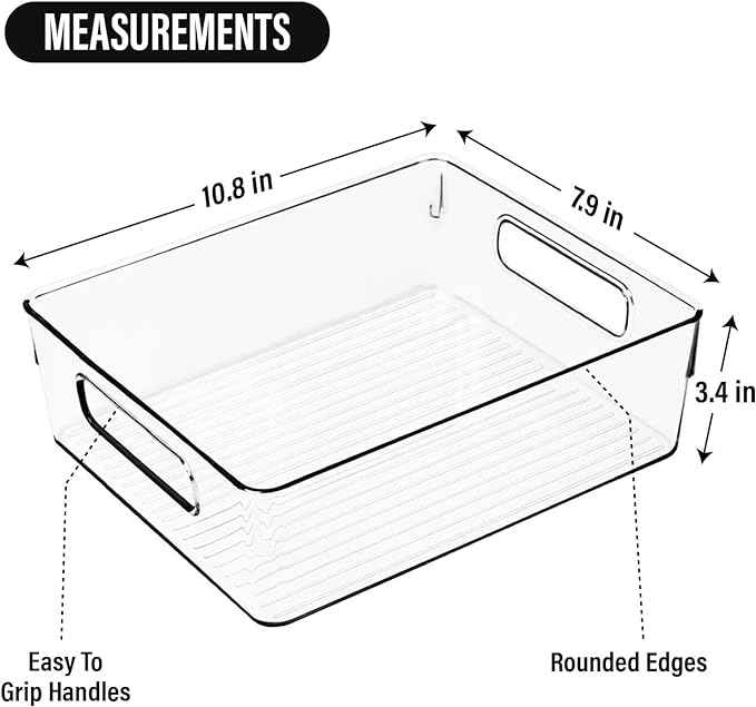 Clear Plastic Storage Bins, Pantry Organizers and Storage or Kitchen