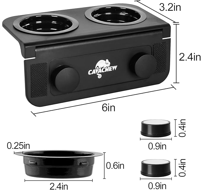 Magnetic Gecko Feeding Ledge, ABS Foldable Reptile Feeder Ledge with 6pcs Plastics Cups, 2 in 1 Reptile Food Water Dish, Terrarium Bowl for Chameleon Iguana, Strong Magnets, Easy to Clean