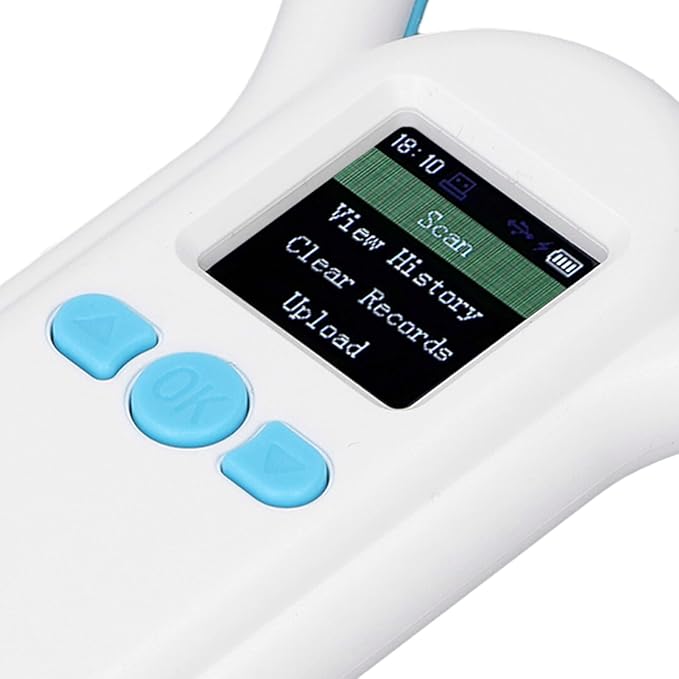 aqxreight Pet Microchip Scanner 134 2Khz Portable Animal Ear Tag ID Reader 44 Inch TFT Display Screen 500 Records Storage Display Allowing Vie Pet ReaderPet Microchip ReaderAnimal Tag