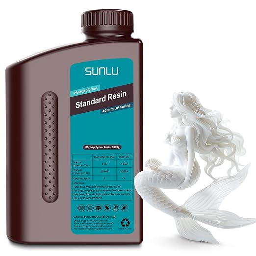 SUNLU 3D Printer Resin 1kg, Fast Curing Standard 3D Resin