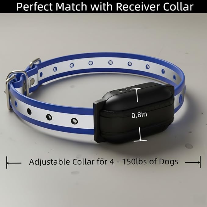 Shock Collar Replacement Strap for Most Training Collar, 3/4 Inch Dog Collar Replacement for Wireless Fence and Bark, Waterproof Adjustable Reflective TPU E Collar Strap for Small Medium Large Dogs 2P