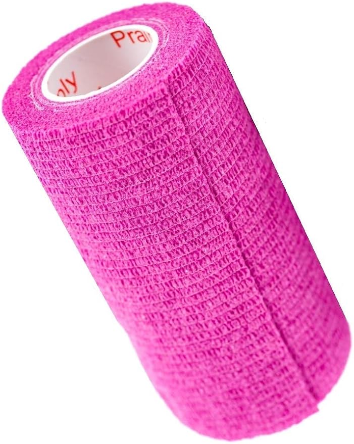 3 Inch Vet Wrap Tape Bulk (Fuchsia) (Pack of 12) Self Adhesive Adherent Adhering Flex Bandage Grip Roll for Dog Cat Pet Horse
