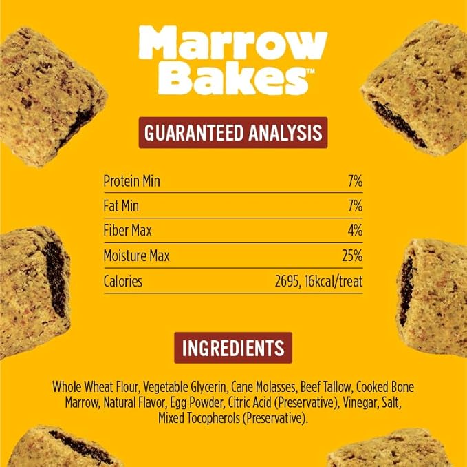 Blue Dog Bakery MarrowBakes Snacks | Small, Crunchy Beef Flavor Treat | Natural Healthy Dog Treats, 12 oz (Pack of 6)
