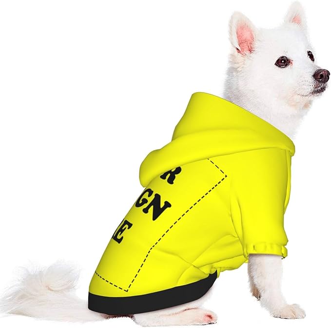 Personalized Chihuahua Dog Hoodie, Custom Pet Warm Sweatshirt Costume with Name Number Photo, Customize ID Clothes for Pupppy Kitten Dogs Cats, Yellow, XXS