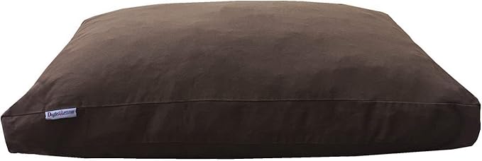Dogbed4less Heavy Duty Shredded Memory Foam Pet Dog Bed Pillow with Waterproof Lining and Machine Washable Denim Cover, 40X35 Inch, Brown