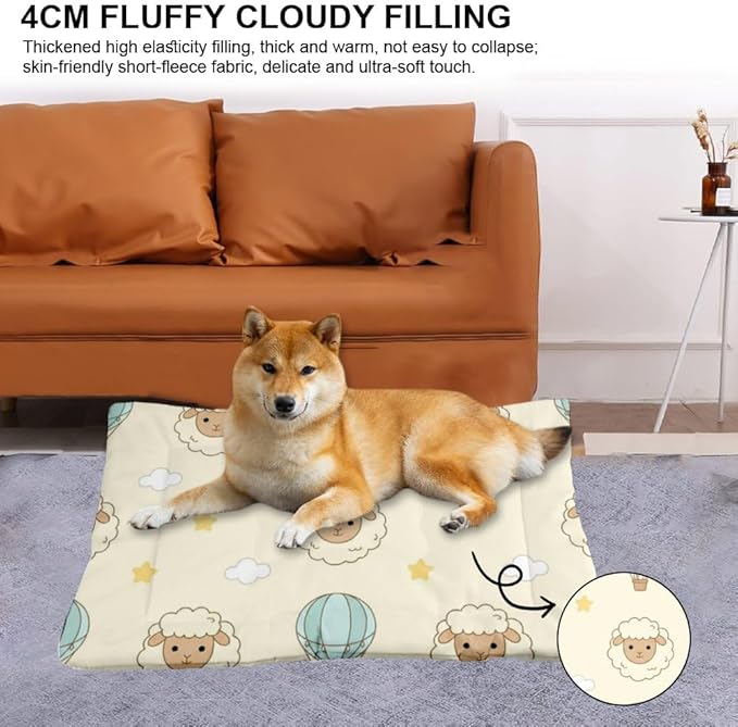 Comfortable Cat Beds with Anti-Slip Bottom, Cute Animals Pet Sofa Dog Sleeping Pad Dog Beds& Furniture Ultra Soft Puppy Mat for Indoor& Outdoor Sofa Cars, Machine Washable 24 X 36 Inch