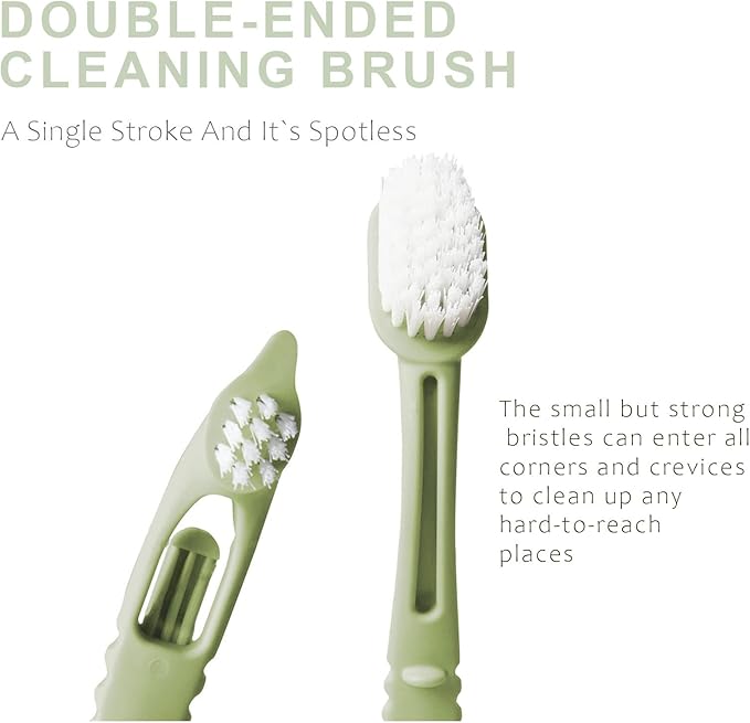 Bird Cage Cleaning Brush,Two Brush Heads,Long-Handled Tool for Cleaning Parrot Cages, Kennels, and Perches,Removes Poop and Keeps Bird Cages Fresh,Essential Bird Cage Accessory
