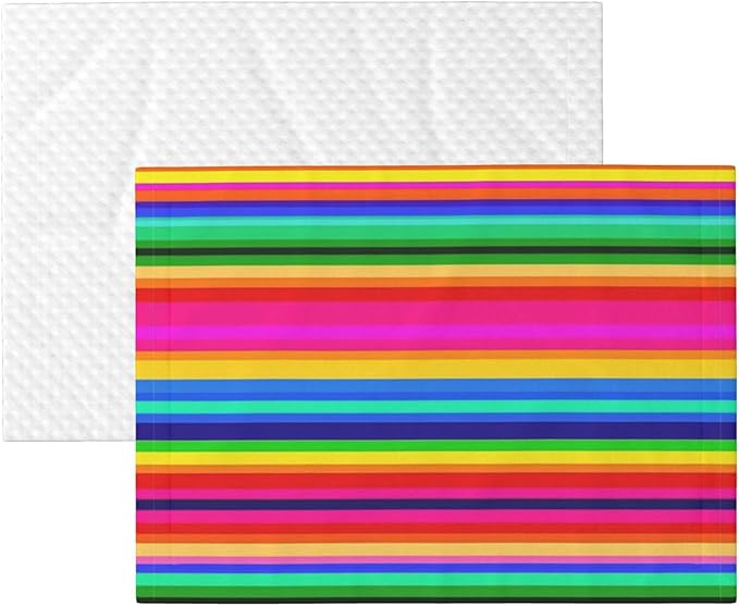Pet Blanket for Travel and Home, Novel Colorful Mexican Blanket Stripes, Reversible Plush Dot Design with Soft Grip Texture on One Side Perfect for Car Seats Moving Vehicles