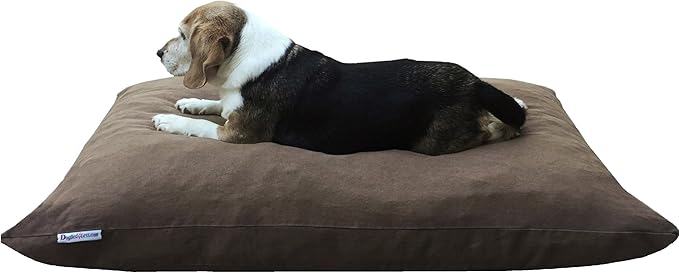Dogbed4less Shredded Memory Foam Pillow Dog Bed with Waterproof Liner and Machine Washable Cover (Brown Denim, Medium 36"X29")