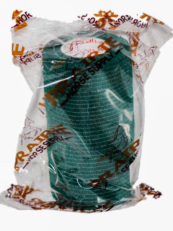 3 Inch Vet Wrap Tape Bulk (Hunter Green) (Pack of 6) Self Adhesive Adherent Adhering Flex Bandage Grip Roll for Dog Cat Pet Horse