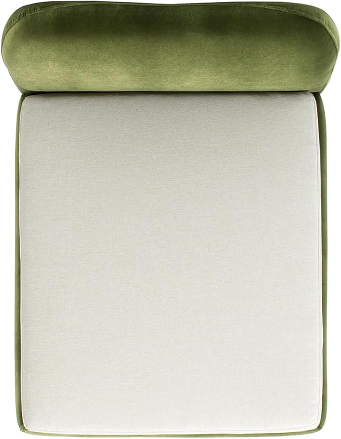 Jennifer Taylor Home Roman Upholstered Modern Pet Bed, Small to Medium Dog or Cat, Olive Green Performance Velvet