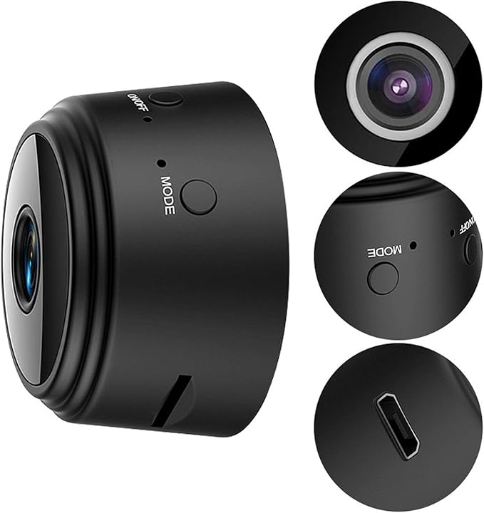 ciciglow A9 Camera Indoor, 1080P Magnetic Pet Dog Camera Baby Camera Mini Camera Security Camera (Black)