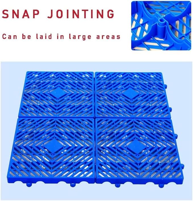 Plastic Pallet, Waterproof Storage Grid Pad, Lightweight Nestable Floor Pallets, 10pcs HDPE Breathable Grids Article Racks for Garage Supermarket Basement,(15.7x15.7x2in)