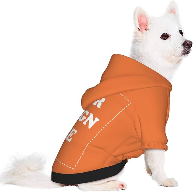 Dog Clothes, Custom Dog Hooded Sweatshirt, Personalized Pet Costume Robe Shirt with Text/Image/Club Name/Pet Shop Logo for Small Medium Large Dogs and Cats, Orange, L