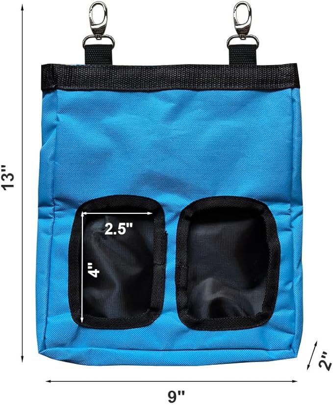 Guinea Pig Hay Feeder, Hanging Rabbit Hay Feeder Bag for Guinea Pigs Bunnies Chinchillas. Blue