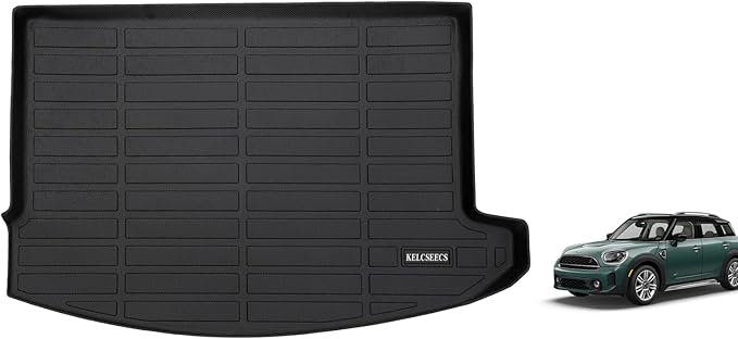 KELCSEECS® Floor Mats & Cargo Liner Custom for Mini Countryman F60 2017-2024(Not for Manual Transmission),All Weather Protection TPE Floor Liners Front& Rear Row Full Set Accessories Black