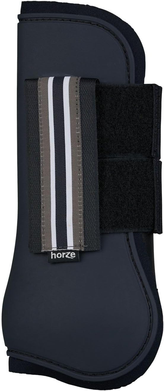 HORZE Adepto Open Front Tendon Boots | Durable Shell with Neoprene Lining - Dark Navy - Horse