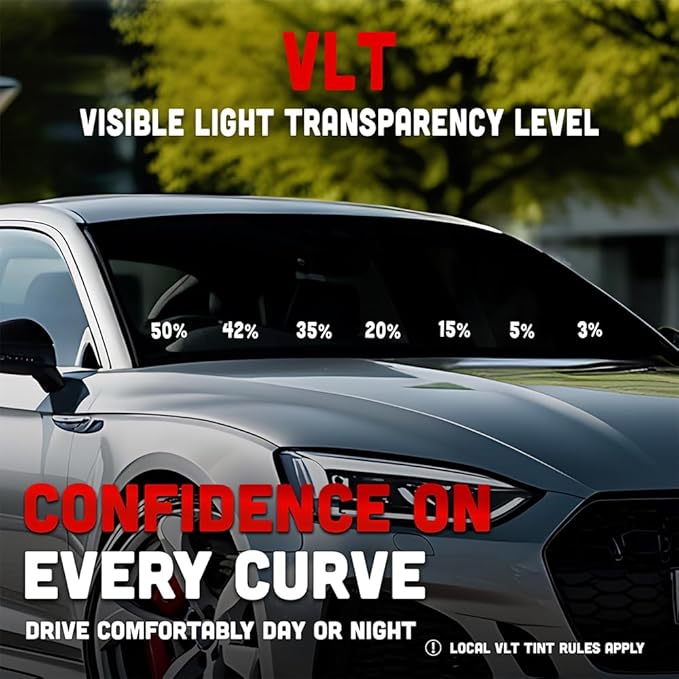 United Centurion Window Tint 35% VLT 40" Inx100'Ft 2Ply Carbon - PET Laminated Adhesive Film - Privacy Window Tint for Cars, Home, Blocks UV/IR Rays, Reduce Heat & Glare - Lifetime Color Stability