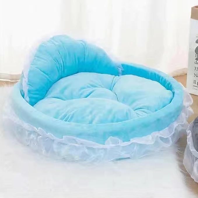 Dog Bed Stylish Lace Princess Nest for Small Puppy Kitten Ribbon Bowknot Princess Pet Bed with Detachable Cushion Pet Furniture