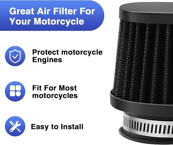 2PCS Motorcycle Air Filter Universal 42MM Replacement Engine Filter Dirt Bike