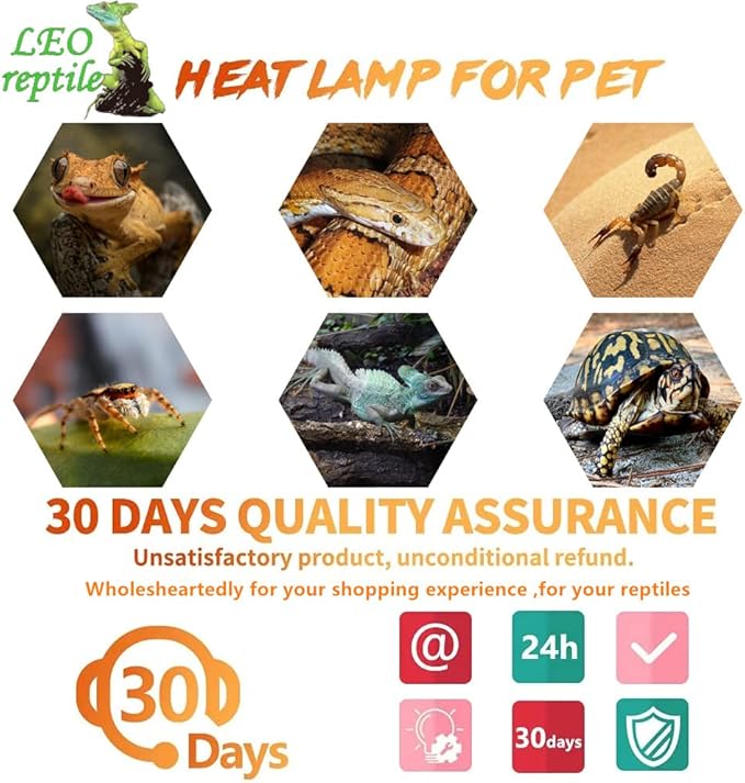 Leoterra Reptile Heat Bulb 2PACK 50w Red Night Heat Bulb (Pack of 2) for Reptile Terrariums,Leopard Gecko,Turtle,Bearded Dargon,Lizard,Snakes Night Use Infrared Heat Lamp