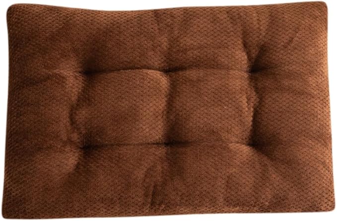 Washable Dog Bed for Large Breeds, Extra Cushioned Crate Mattress with Removable Fluffy Cover, Non-Slip Orthopedic Pet Pad, Machine Washable Kennel Mat(Coffee,XXXL)