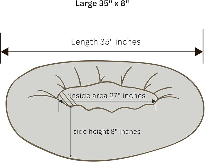Organic Cotton Canvas Dog Bed: Removable Cover, Natural Fill - Made in USA (Cow Print Brown White, Large 35" x 8" inches)