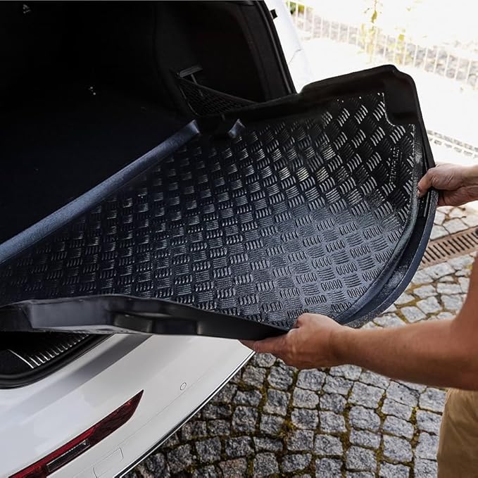 Rezaw-Plast Cargo Trunk Liner for Mercedes GLA X156 2014–2020 – Custom Fit Boot Mat, 1/16-Inch Thick, Waterproof All-Weather PE, Raised Edges, Anti-Slip, Odorless, Durable Black
