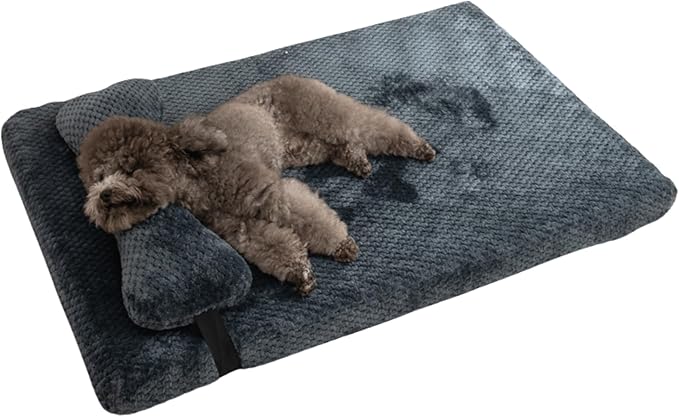 Dog Bed for Small Medium Large Dogs, Dog Mattress with Removable Pillow for Crate Kennel, Sofa Dog Bed, Super Soft Pet Bed for Dogs and Cats, Pet Beds & Furniture (Dark Grey,XX-Large)