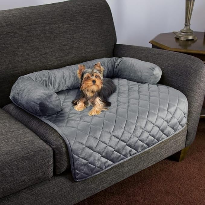 PETMAKER Furniture Protector Pet Cover with Bolster for Dogs, 30.5" L X 30" W, Gray
