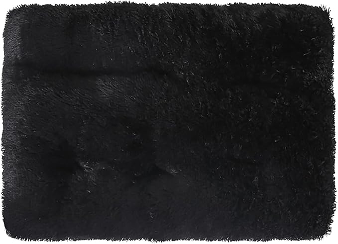 Dog Crate Mat, Dog Bed for Large Dogs, Comfy Fluffy Kennel Pad Anti-Slip for Dog beds & Furniture, Quilted Dog Bed for Pets for Medium/Small Dogs Cats (Color : Black, Size : 30x21)