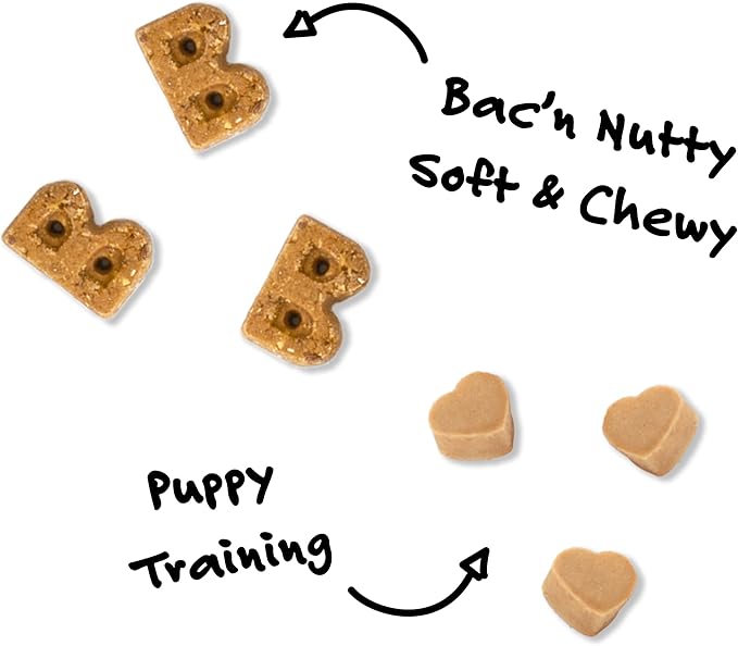 Bocce's Bakery Bac’n Nutty Cookie + Training Dog Treat Bundle – Natural, Wheat-Free Soft & Chewy Cookies Made with Real Ingredients and Baked in The USA – 2 Pack Bundle