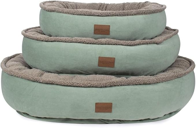 CAROLINA PET COMPANY Microfiber & Tipped Berber Comfy Cup Dog Bed - Sage, L