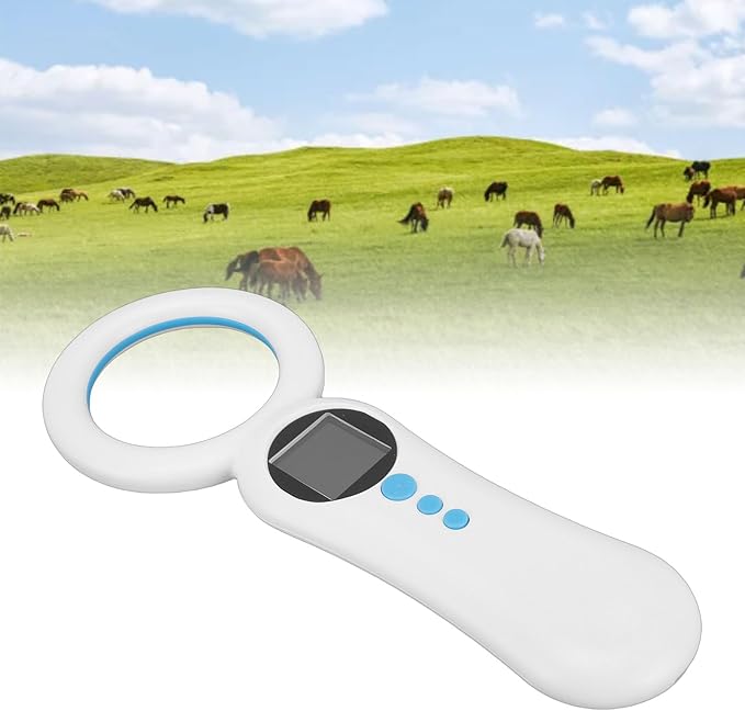 EBTOOLS Pet Microchip Scanner, ISO11784 11785 FDX B EMID Rechargeable Reader with 1.44in TFT Screen and 500 Storage Records, for Dog Cat Pig Animal