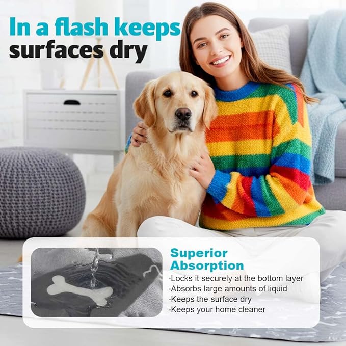 Puppy Pads for Dogs, 2026 New Washable Puppy Pads with Pheromones, Pee Pads for Dogs & Cats, Durable Leak-Proof & Anti-Slip Pet Training Pads for Home & Travel, Reusable (White, 15.7" x 23.6")