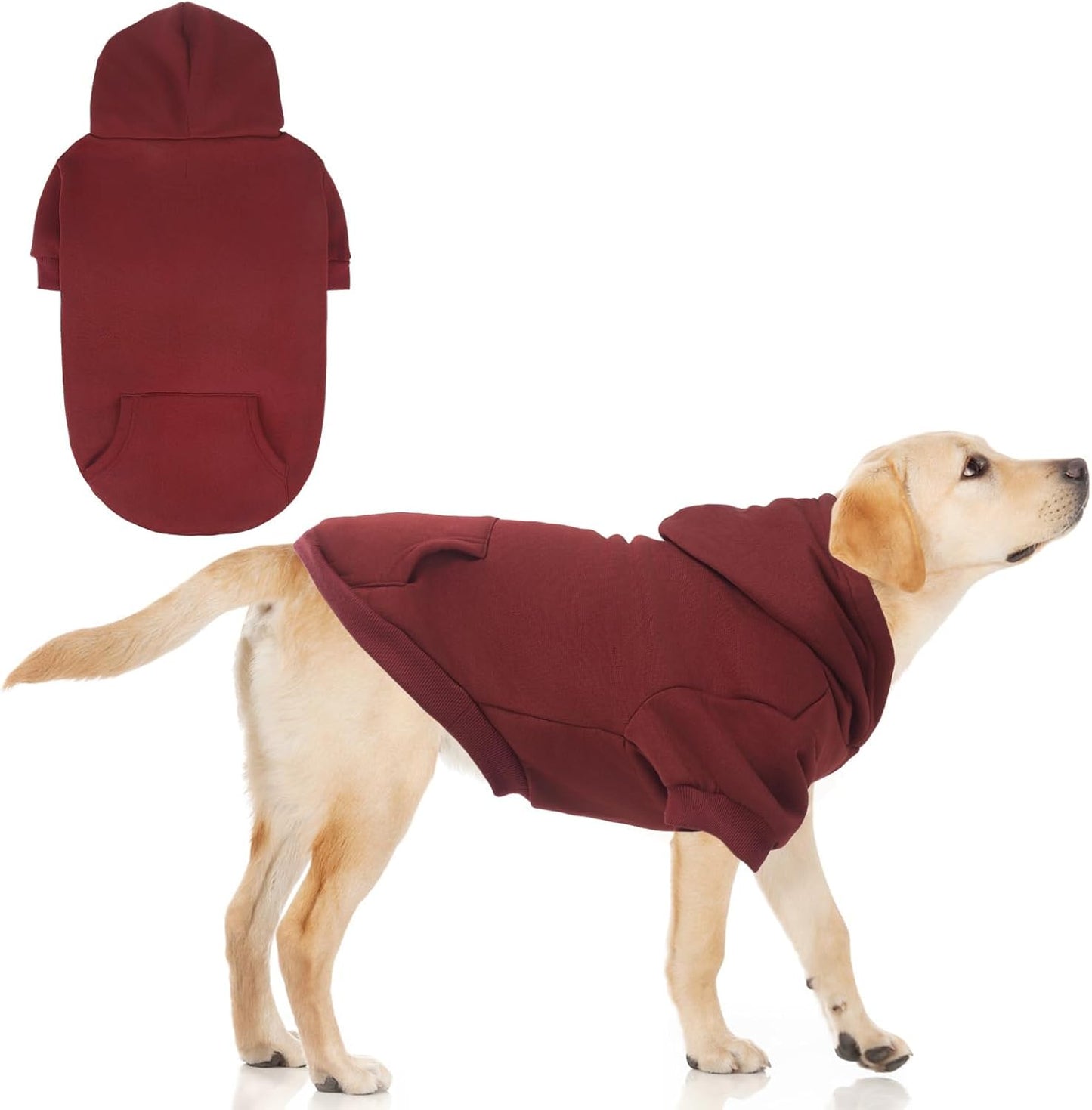 KOOLTAIL Basic Dog Hoodie - Soft and Warm Dog Hoodie Sweater with Leash Hole and Pocket, Dog Winter Coat, Cold Weather Clothes Sweatshirt for Small Medium Large Dogs Puppy Cat Boys Girls XL/XXL