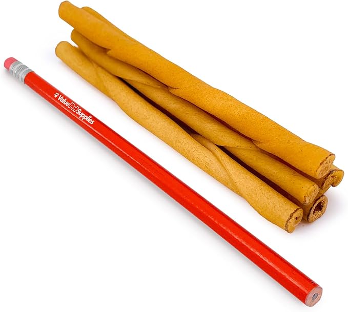 ValueBull USA - Rawhide Twists for Small Dogs, 5 Inch, Smoked, Varied Thicknesses, 100 Count - Natural & Safe, USA Beef Hide, Long Lasting, Chemical Free, No Artificial Flavors