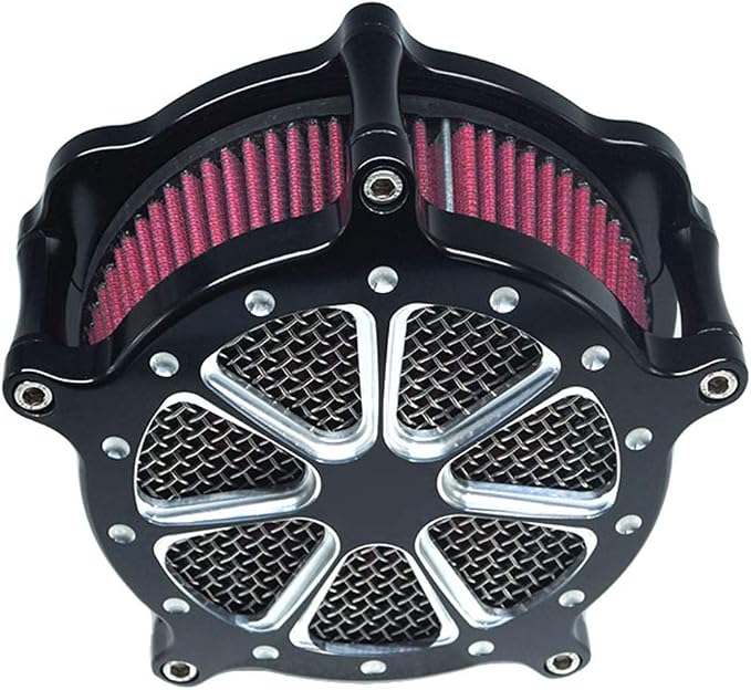Air Filter Intake Cnc Cut Air Cleaner Venturi Motorcycle Chrome Kit